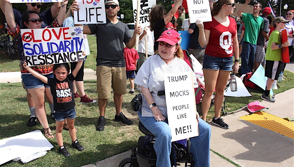Trump Train protesters