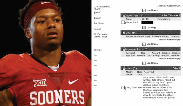 mixonreport Joe Mixon OU parking attendant