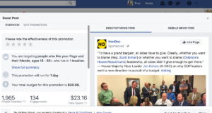 Political articles on Facebook: To boost or not to boost? Facebook boost