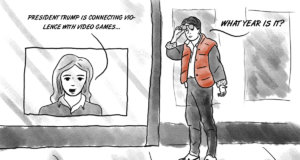 Trump’s ‘violent video games’ go Back to the Future