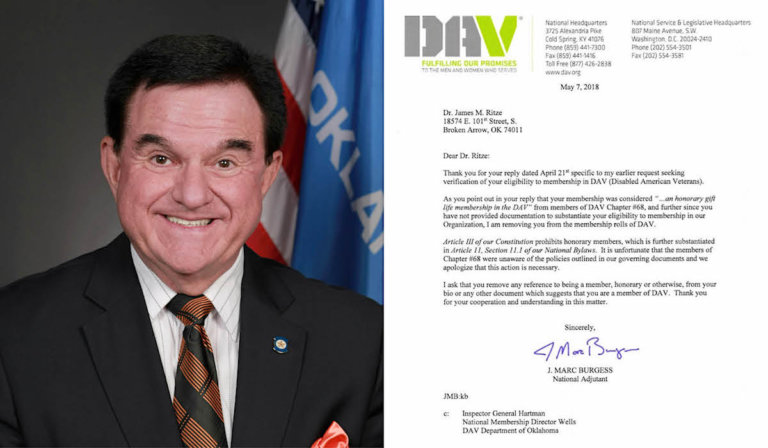 Rep. Mike Ritze removed from Disabled American Veterans rolls