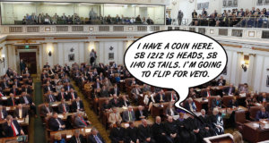 Veto shows Fallin governing from the center … of a coin veto