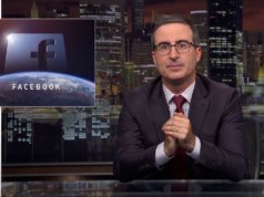 John Oliver discovers that Facebook is a toilet