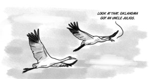 Ironically, whooping cranes have view of OKC growth Whooping cranes Uncle Julio's