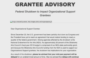 Federal shutdown delaying $595k to Oklahoma arts orgs federal shutdown
