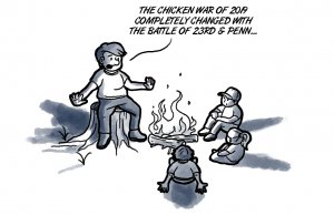 Daddy, which side were you on in the Chicken War? Chicken War