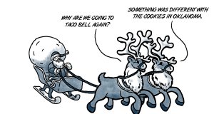 Cookie mishap: Santa high in the sky of Oklahoma Santa high in the sky of Oklahoma