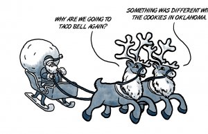 Cookie mishap: Santa high in the sky of Oklahoma Santa high in the sky of Oklahoma