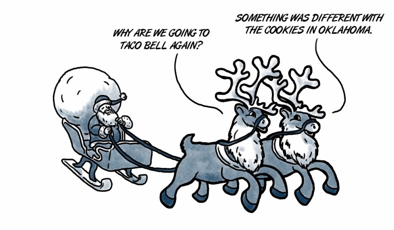 Cookie mishap: Santa high in the sky of Oklahoma