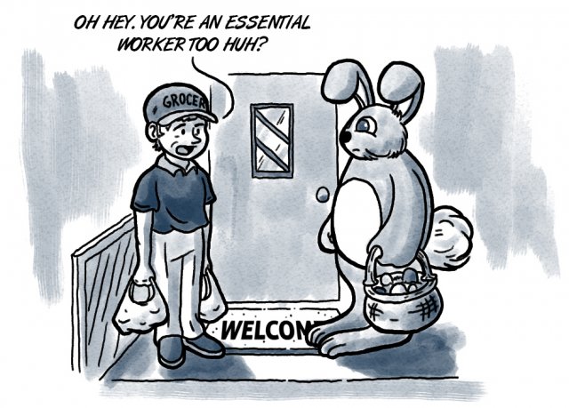 The Easter bunny is an essential worker