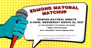 Edmond mayoral debate set for Wednesday, March 24 Edmond mayoral debate