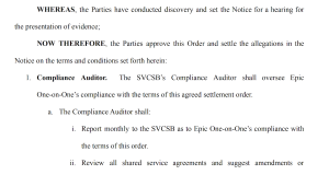 Epic board agrees to SVCSB settlement terms Epic settlement