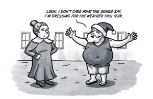 Tune up the air conditioning on Santa’s sleigh warm Christmas