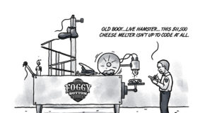 Professor Swadley and the cheese-melting machine cheese-melting machine