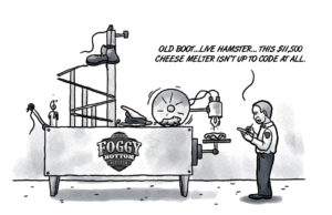 Professor Swadley and the cheese-melting machine cheese-melting machine