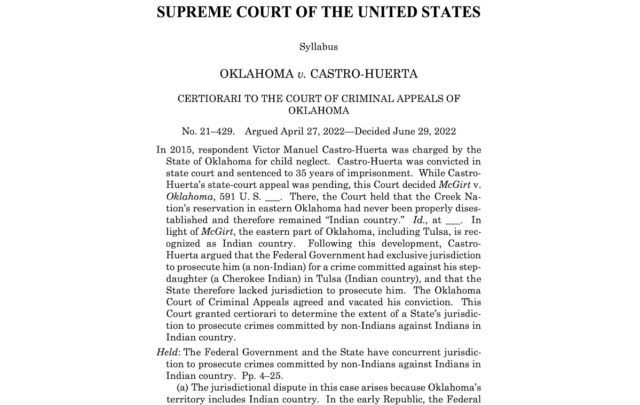 Castro-Huerta, concurrent jurisdiction