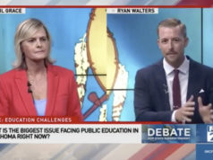 April Grace, Ryan Walters offer contrasting concerns in runoff debate April Grace, Ryan Walters, state superintendent runoff debate