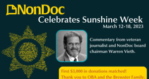 For Sunshine Week, support journalists in the fight for open government Sunshine Week 2023