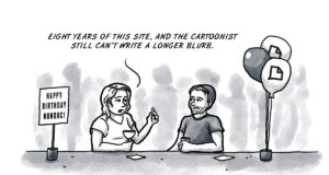 Cheers to 8 years of (sometimes political) cartoons cartoons
