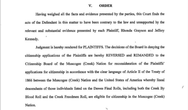 Muscogee Freedmen ruling