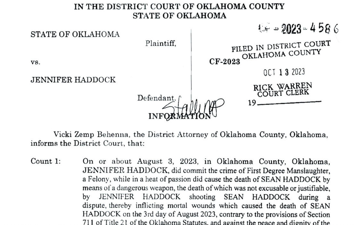Jennifer Haddock charged