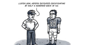 Personal fowl: Switzer blitzes Stitt on rooster rumbles Switzer Stitt cockfighting