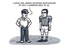 Personal fowl: Switzer blitzes Stitt on rooster rumbles Switzer Stitt cockfighting