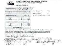 Low turnout causes Cheyenne and Arapaho constitutional amendments to fail Cheyenne and Arapaho constitutional amendments