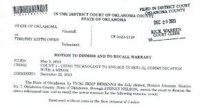Charge dismissed against former EPD employee accused of sexting minor family member Timothy Owen