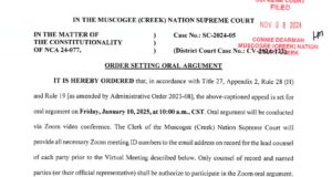 Muscogee Supreme Court: Freedman case spurs powers dispute over special justice law special justice law