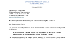 AG’s office: Property ownership requirement to hold Edmond office is unconstitutional Edmond property ownership requirement