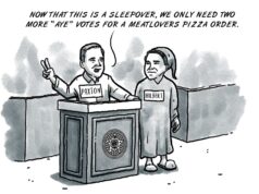 Motion to pizza: Session slumber party gets rowdy slumber party