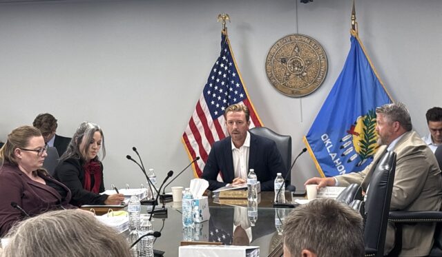 Ryan Walters lunches, Oklahoma State Board of Education