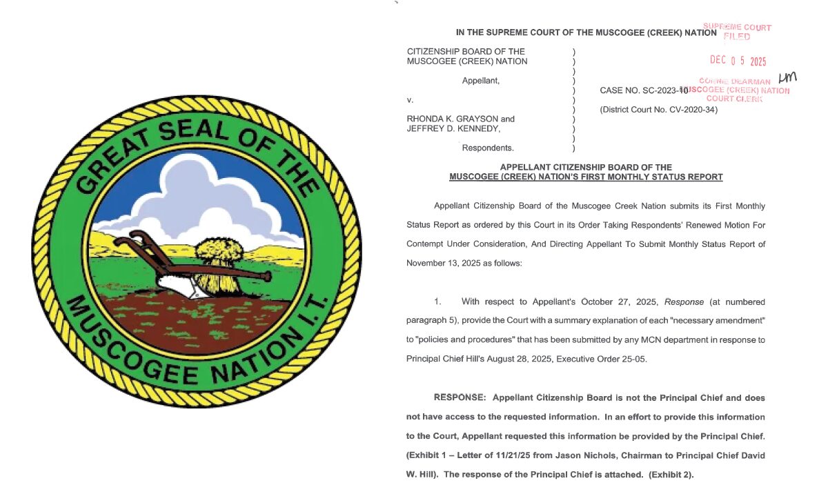 Muscogee Freedmen status report