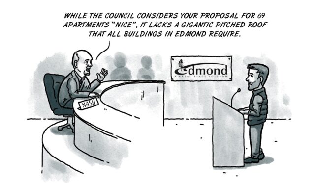 Edmond roofs, Gardenia Apartments