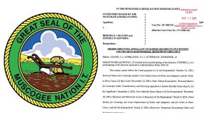 Muscogee Supreme Court orders second status report on Freedmen citizenship second status report